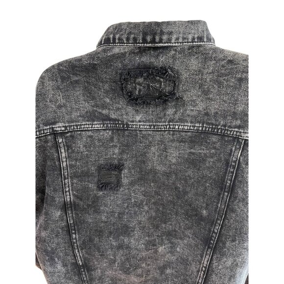 New Vintage POL Love Me Denim Jacket Acid Wash Size M Oversized - Picture 9 of 10